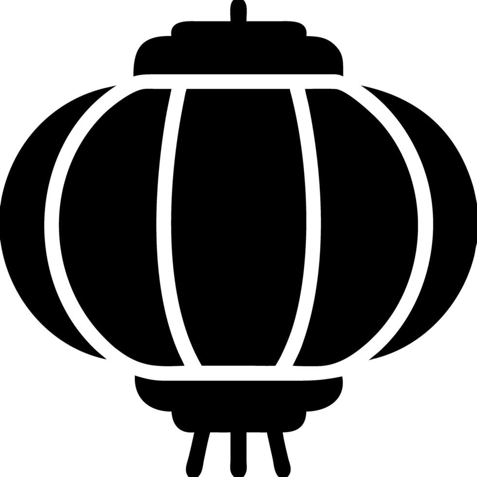 Traditional Chinese Lantern Silhouette for Cultural Designs and Decorations vector