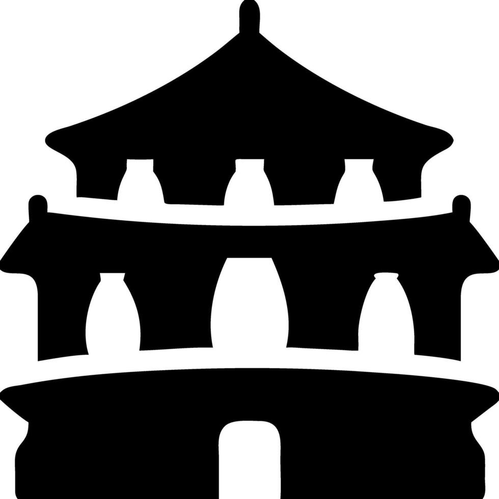 Traditional Asian Pagoda Silhouette for Decoration and Design Projects vector
