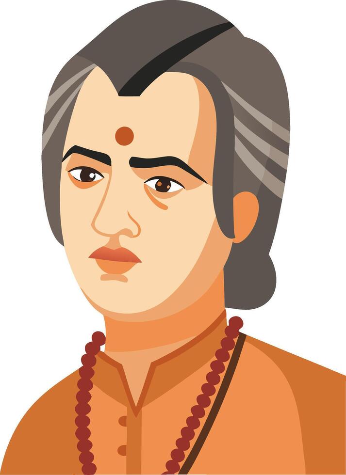 Traditional Indian Sage Portrait Illustration for Cultural Art and Design vector