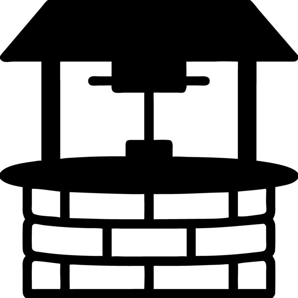 Traditional Water Well Silhouette for Graphic Design and Illustration Projects vector
