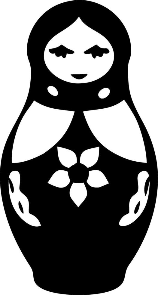 Traditional Russian Matryoshka Doll Silhouette for Craft and Design Projects vector