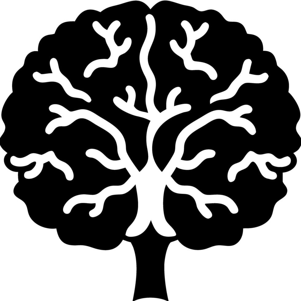 Tree Brain Shape Illustration for Creativity and Nature Concepts vector