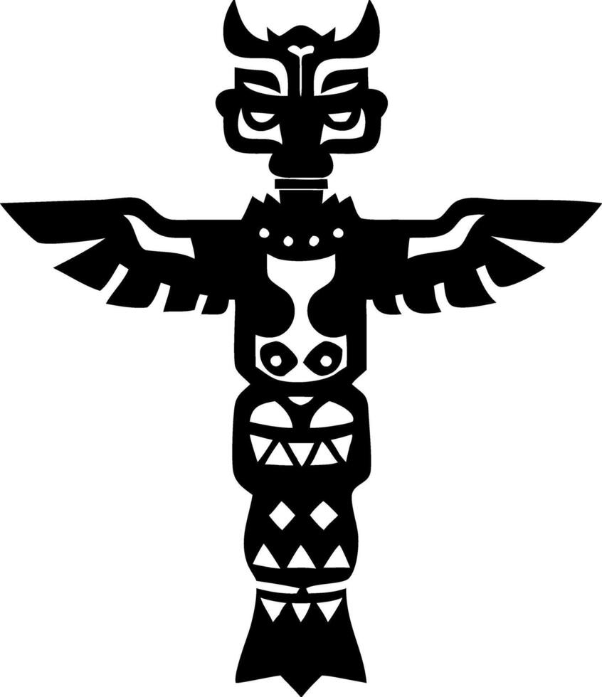 Tribal Totem Pole Art for Tattoos and Decorative Design vector