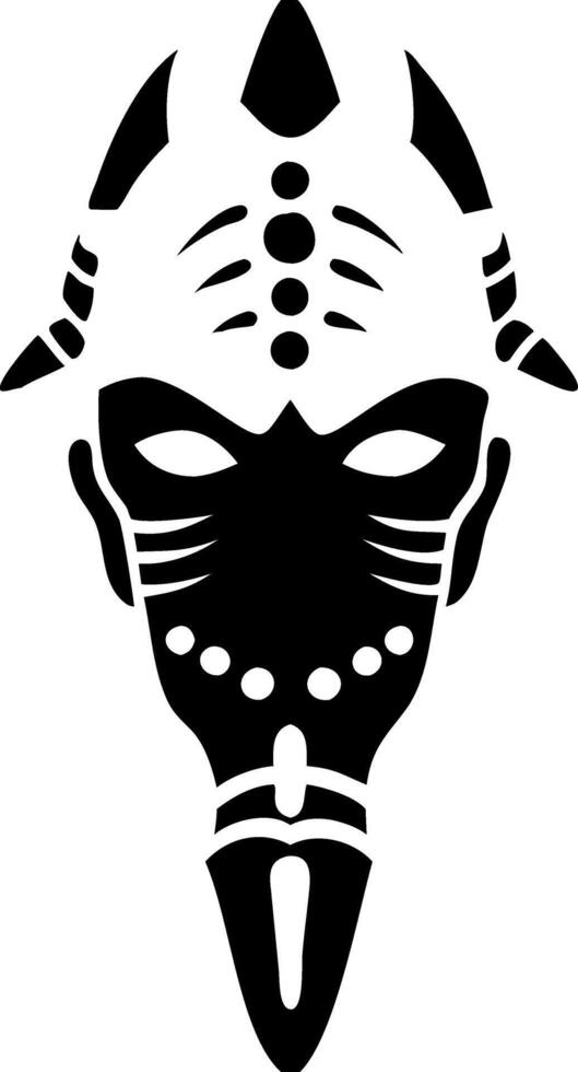 Tribal Mask Illustration for Tattoo and Graphic Design Uses vector