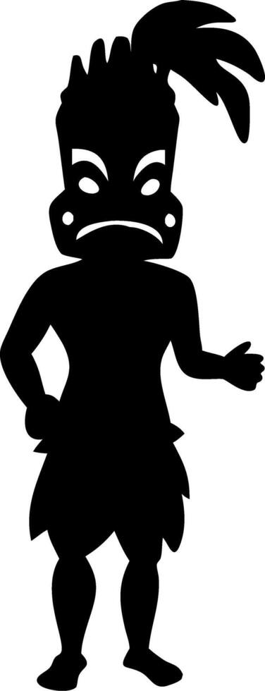 Tribal Warrior Silhouette Art for Cultural Design and Tattoos vector