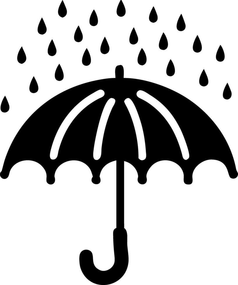Umbrella with Raindrops Illustration for Weather Design and Art Projects vector