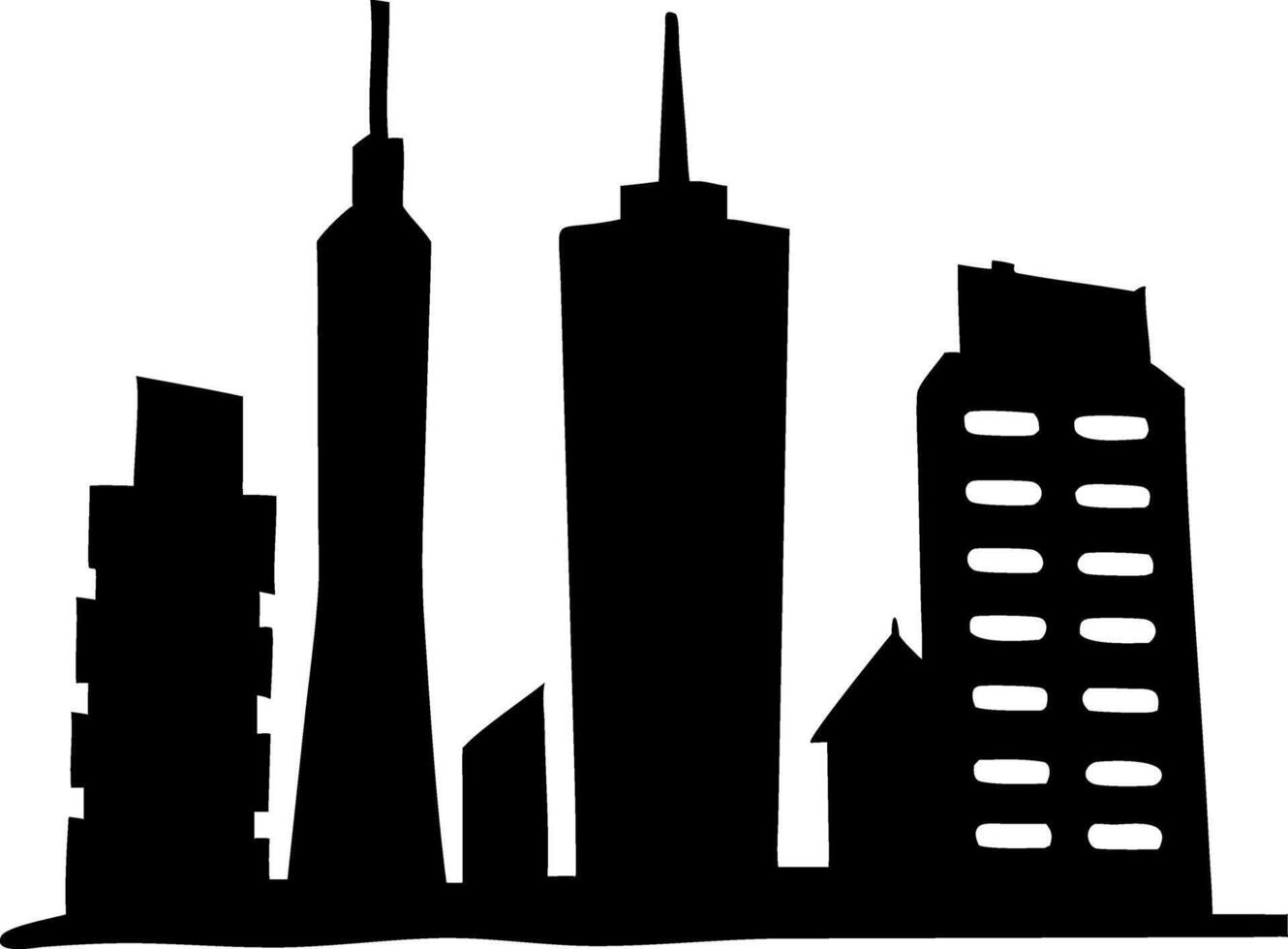 Urban City Skyline Silhouette Design for Illustration and Graphic Projects vector