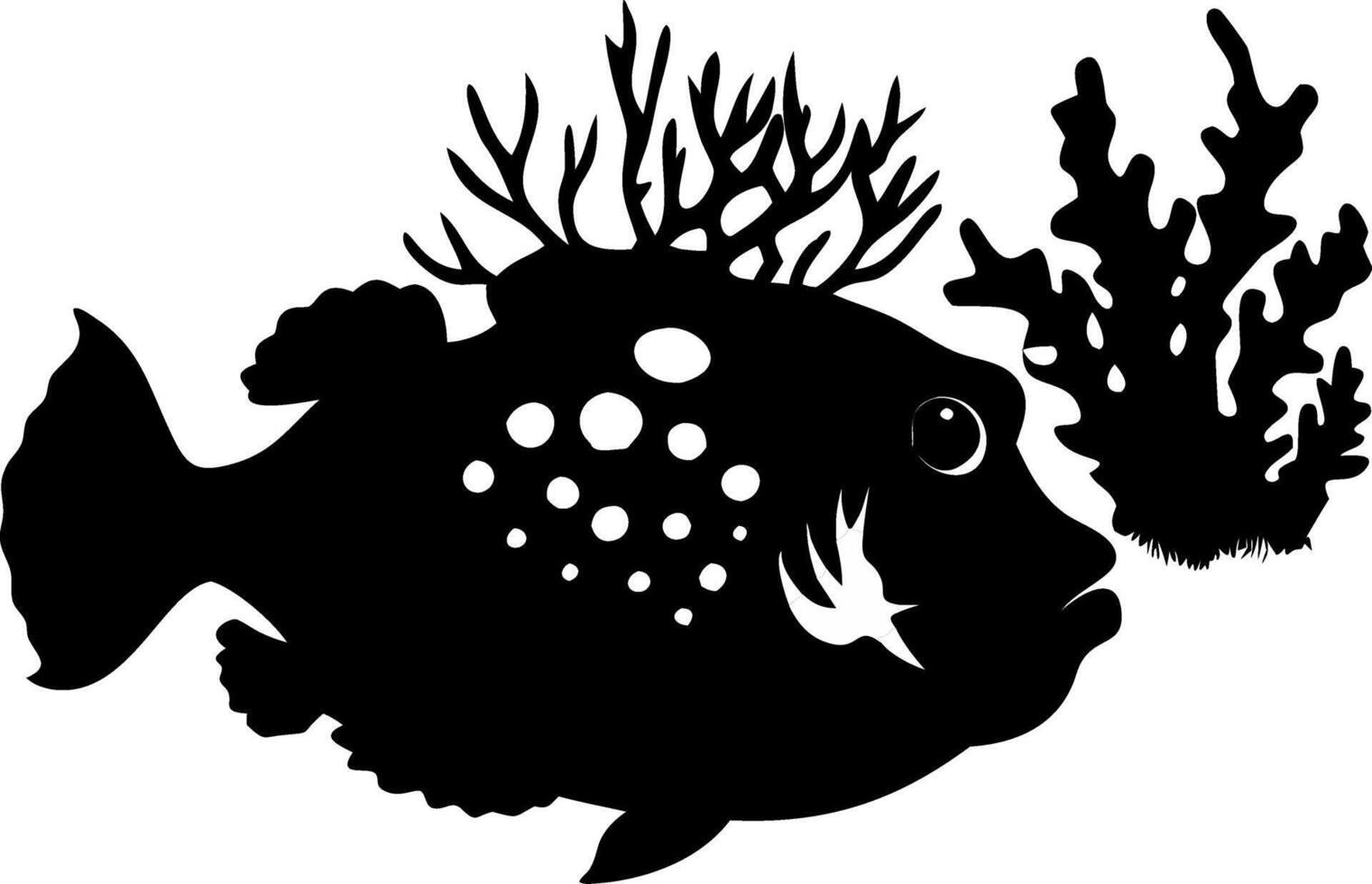 Unique Coral Reef Fish Silhouette for Ocean Art and Design Projects vector