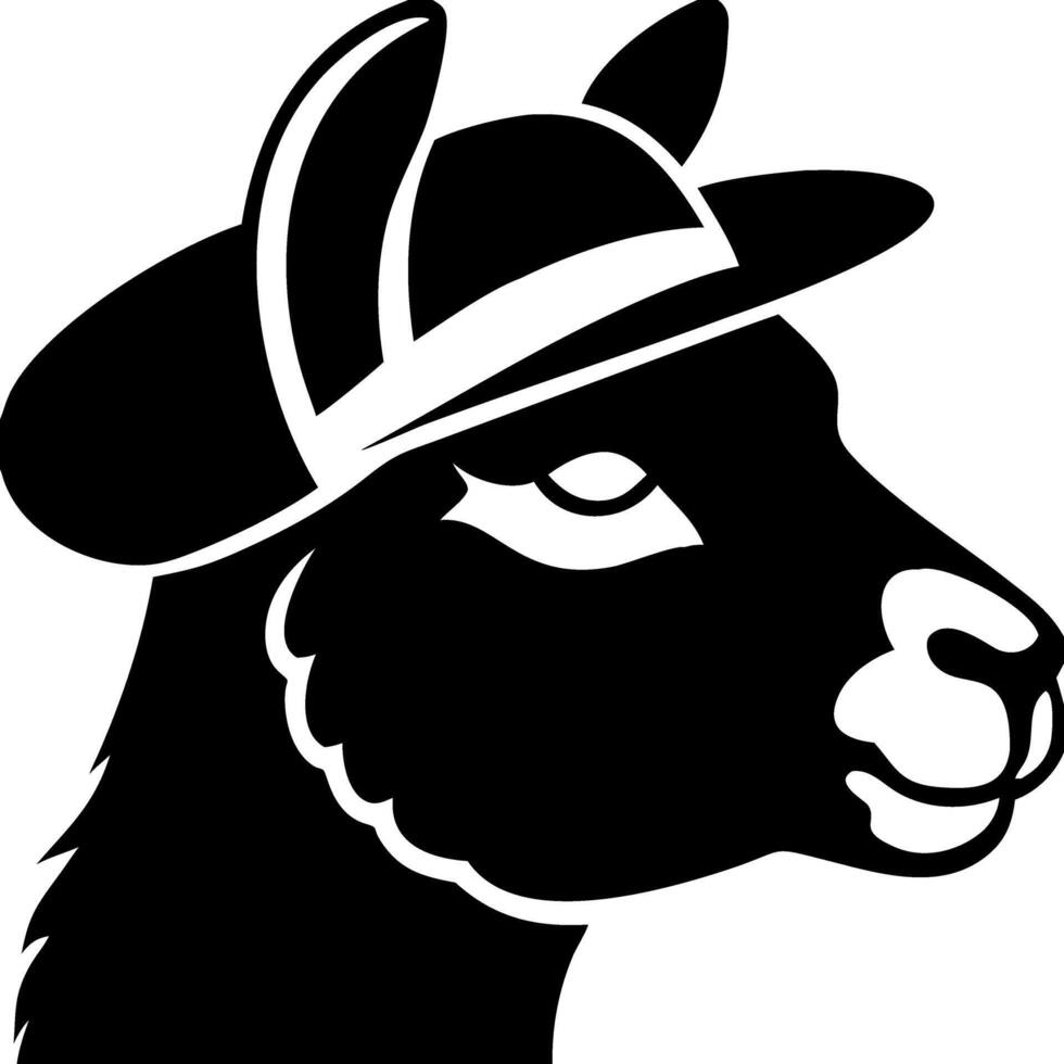 Art Alpaca Profile Wearing Cool Hat Perfect for T-Shirts Stickers and Merchandise vector