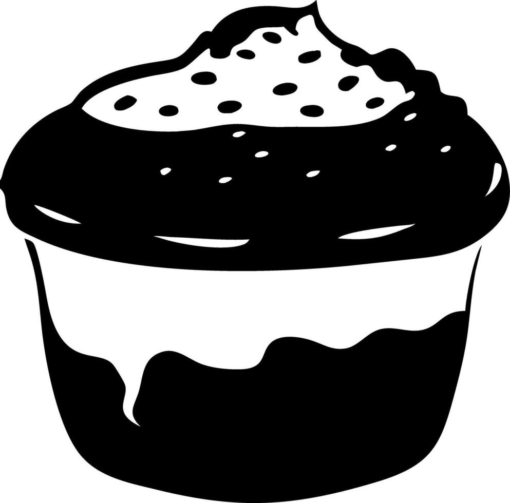 Black Cupcake Illustration for Bakery Logo Design or Coloring Book Projects vector