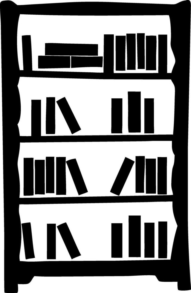 Bookshelf Silhouette Illustration for Education and Library Design vector