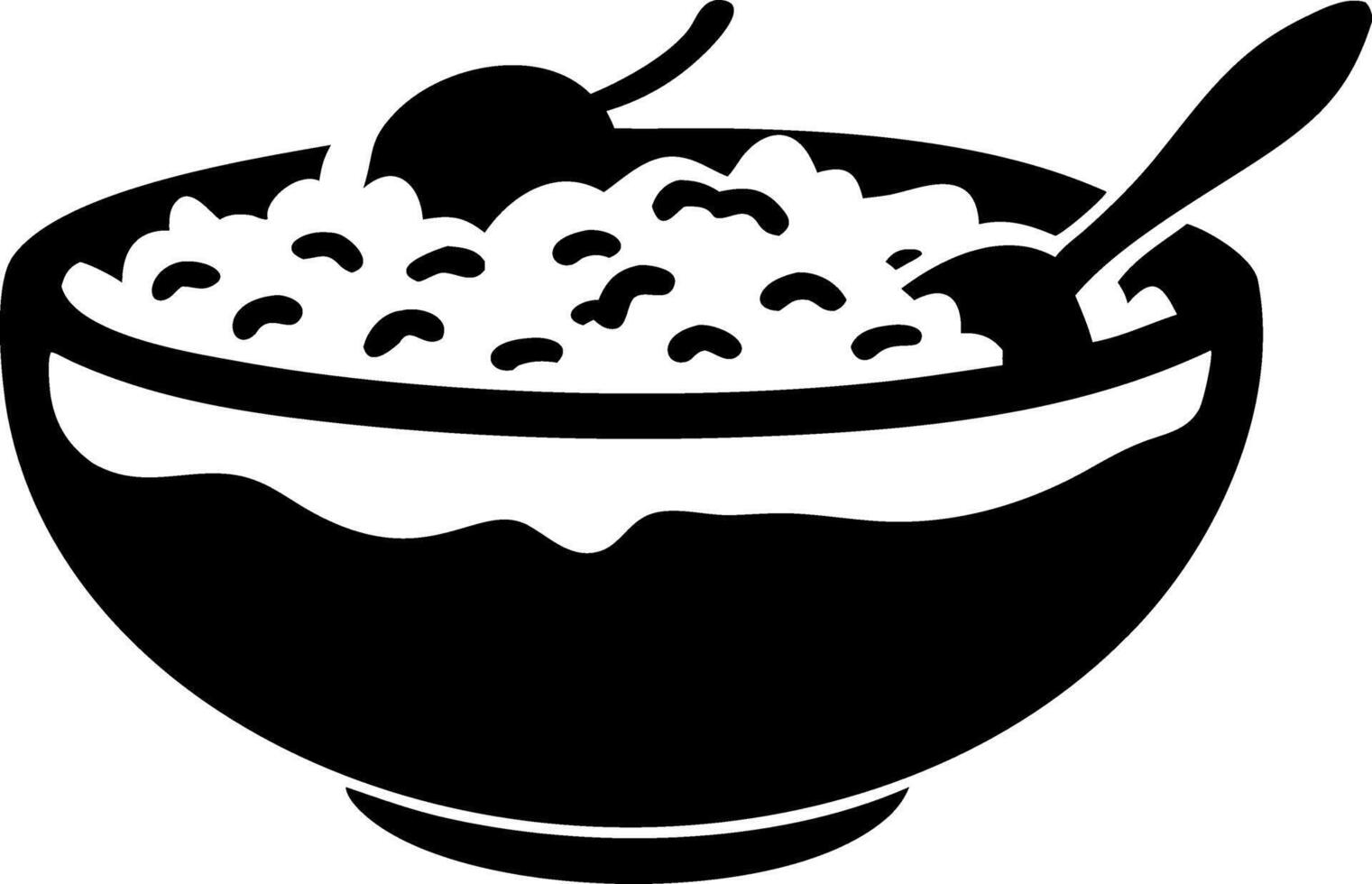 Bowl of Breakfast Cereal with Spoon and Berry for Kitchen Decor and Food Design vector