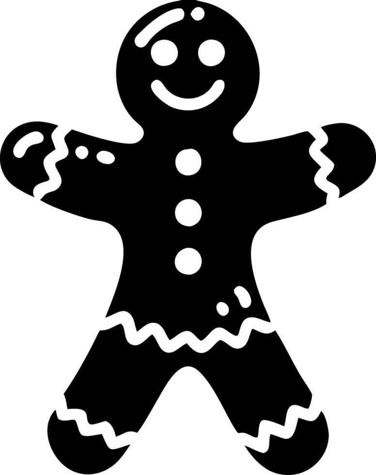 Gingerbread Man Silhouette Perfect for Holiday Designs and Craft Projects vector