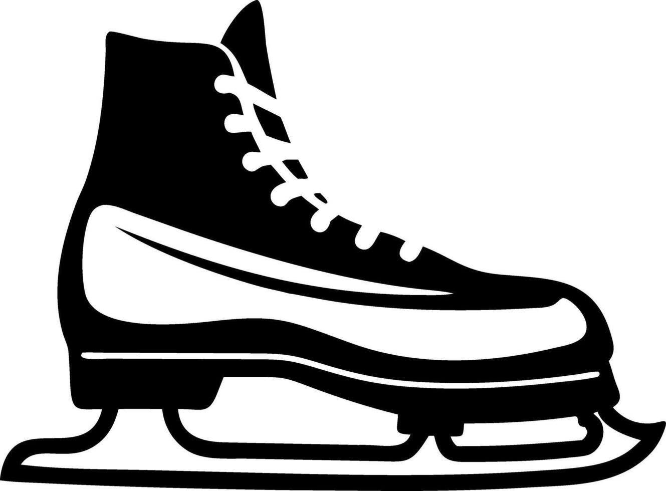 Ice Skate Silhouette for Winter Sports and Decoration Designs vector