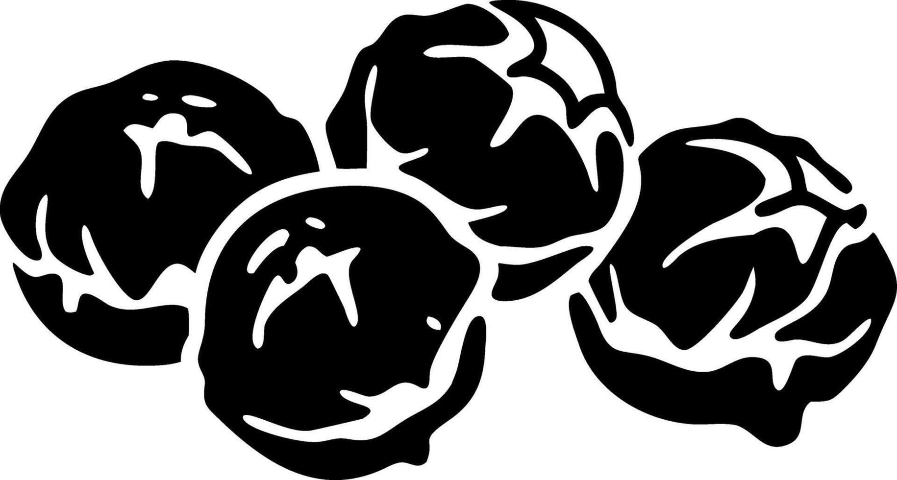 Illustration Black Brussels Sprouts Silhouette Art for Creative Projects vector