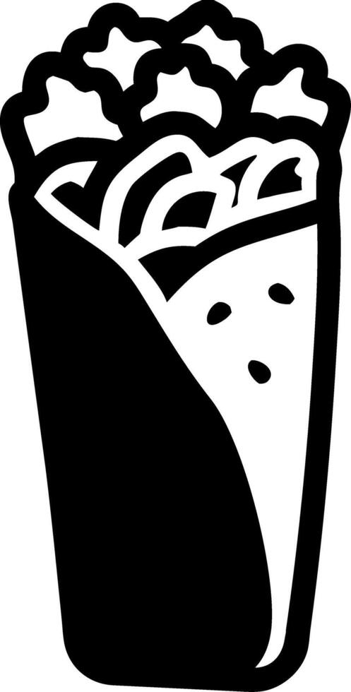 Illustration Burrito Silhouette Perfect for Restaurant Branding and Menu Design vector
