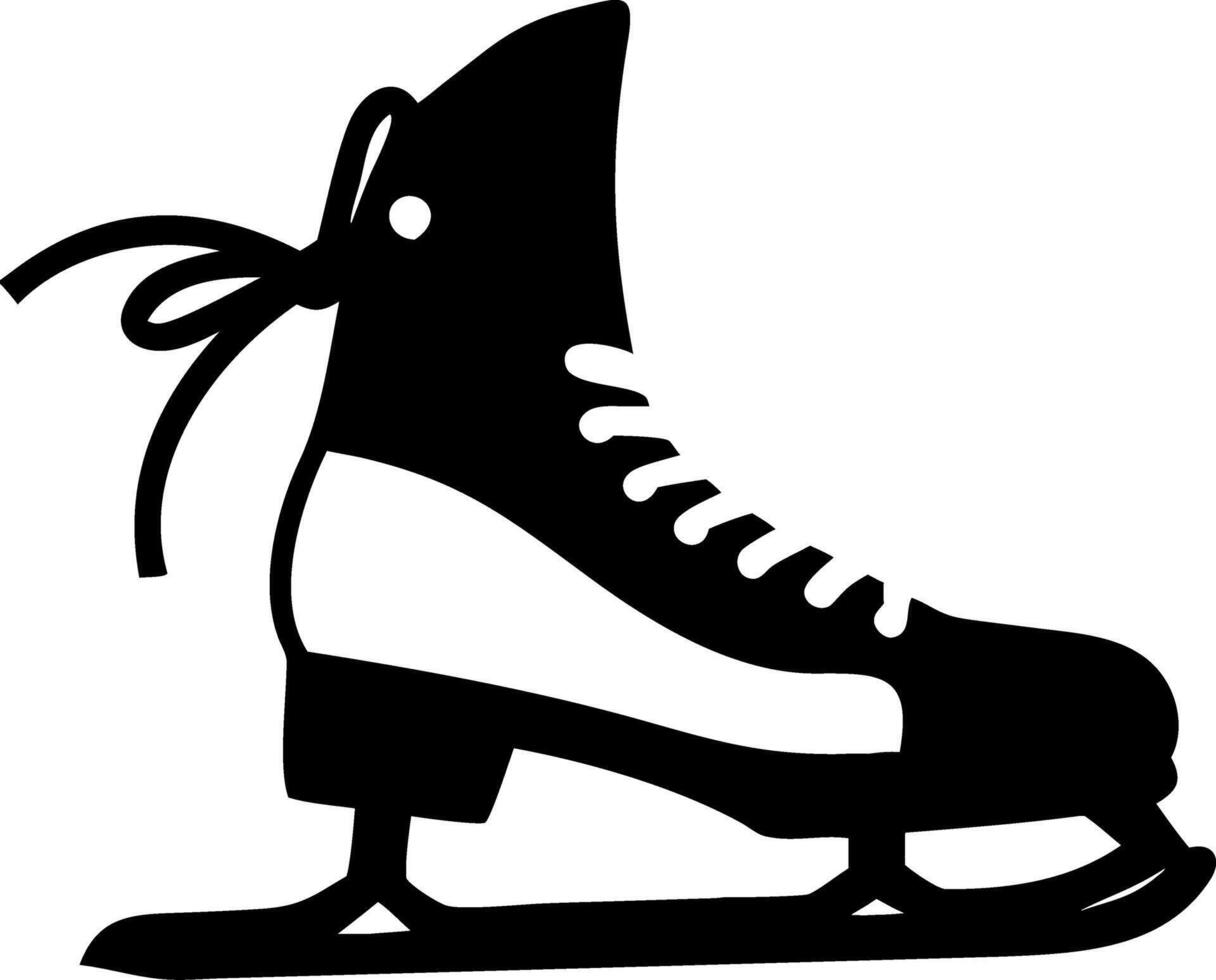 Ice Skate Silhouette for Winter Sports Design and Craft Projects vector