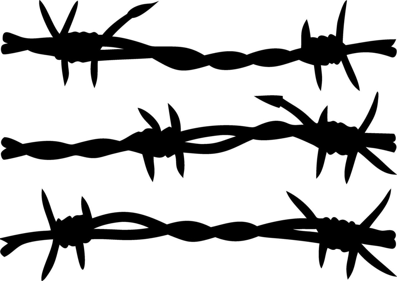 Illustration of Barbed Wire Silhouette for Tattoo Design and Interior Decoration vector