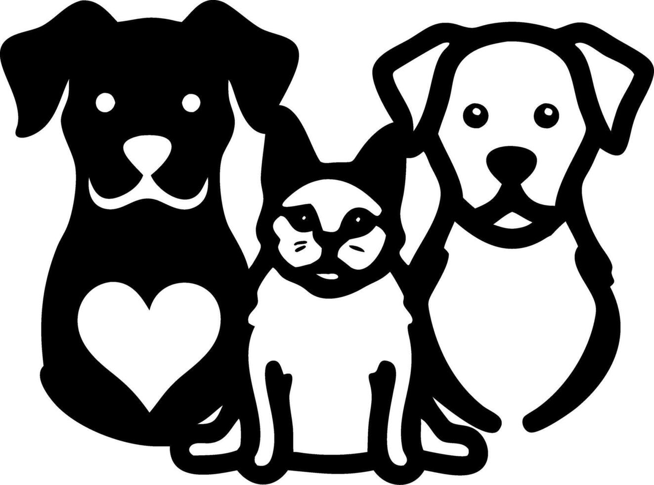 Illustration of Cute Dog and Cat Trio for Pet Lovers and Animal Design Projects vector