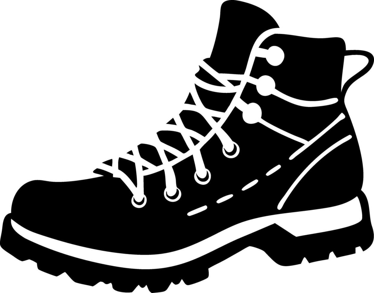 Illustration of Hiking Boot Silhouette for Outdoor Adventure Design vector