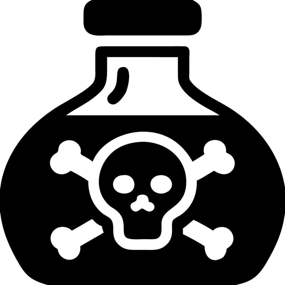 Illustration of Poison Bottle with Skull and Crossbones Symbol vector
