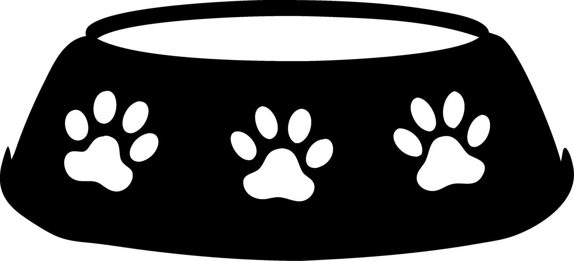 Illustration Pet Food Bowl with Paw Print Design for Logos or Stickers vector