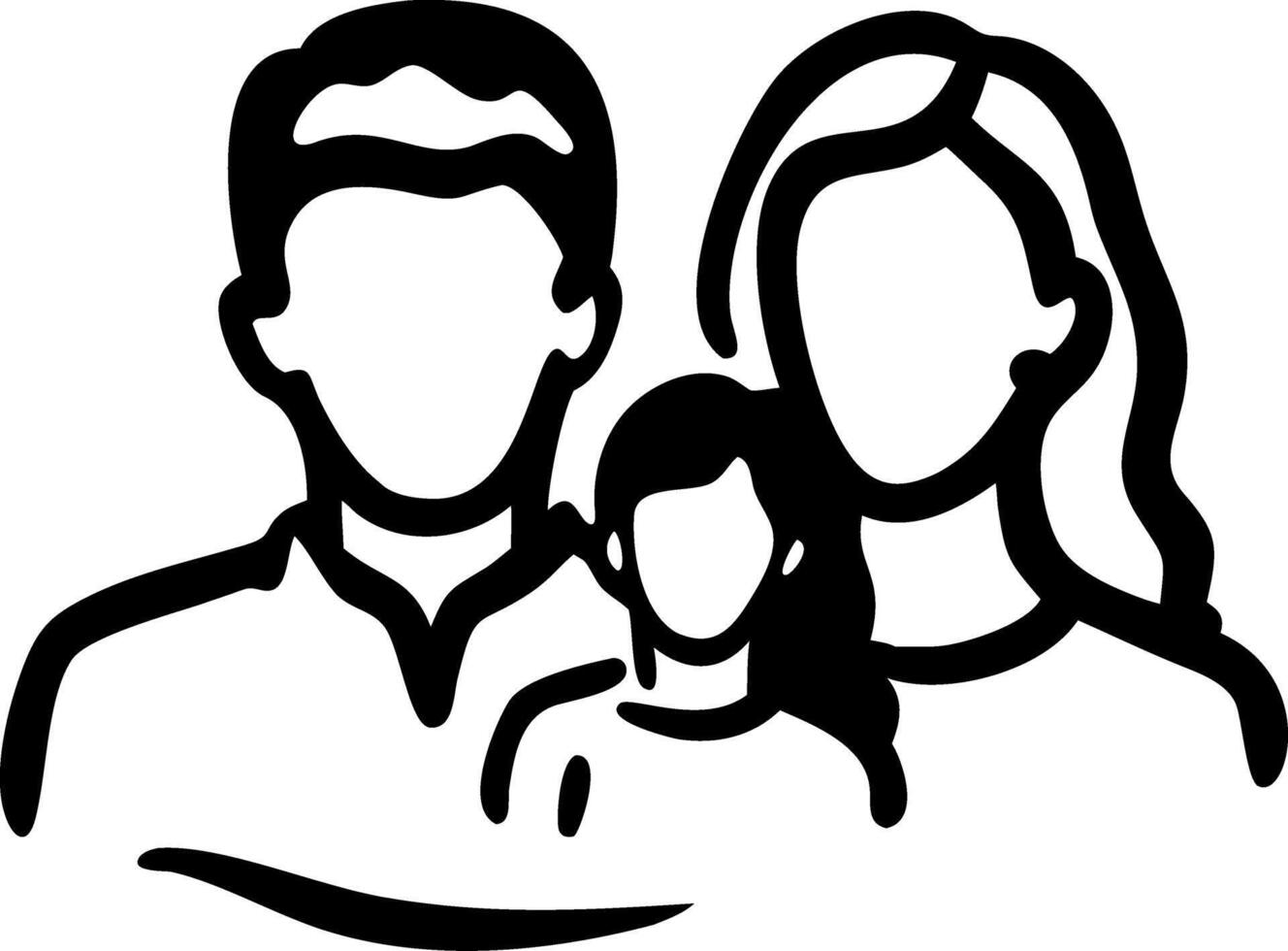 Illustration Silhouette of Family Portrait for Design Projects and Personalization vector