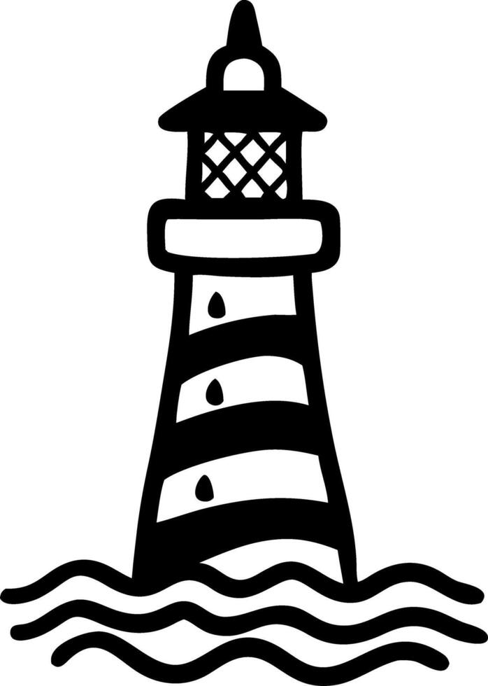 Lighthouse Nautical Theme for Tattoos and Coloring Books vector