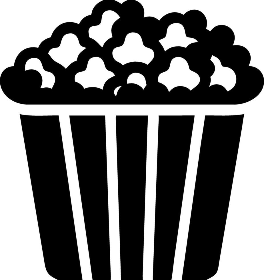 Popcorn Silhouette for Cinema Snack Bar Use and Design Projects vector