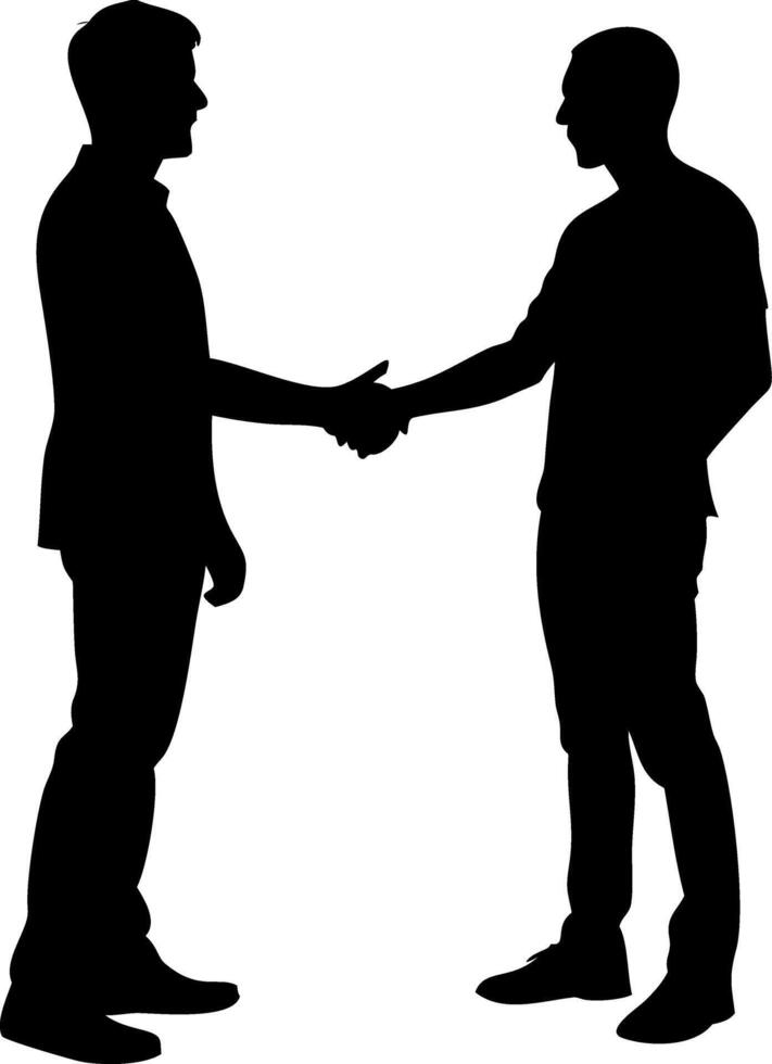 Silhouette Business Handshake Agreement Concept Illustration vector