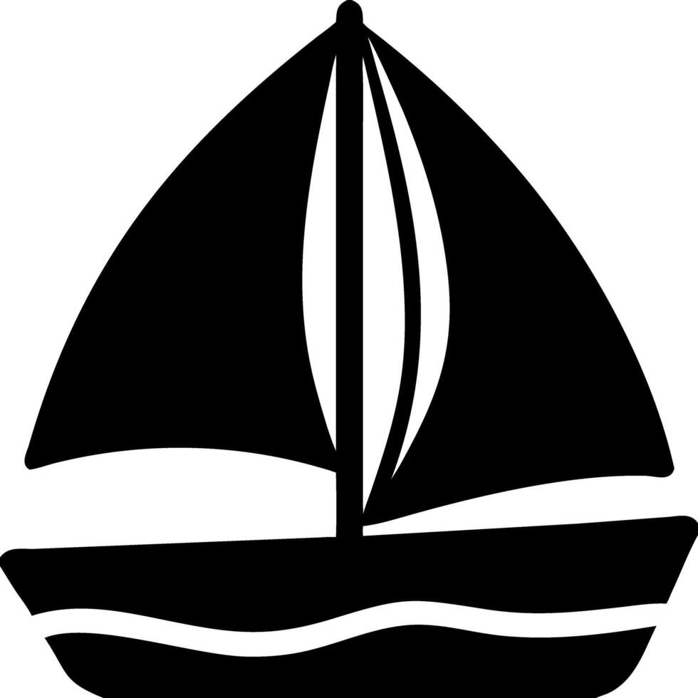 Silhouette of Sailboat on Water Ideal for Nautical Designs and Beach Illustrations vector