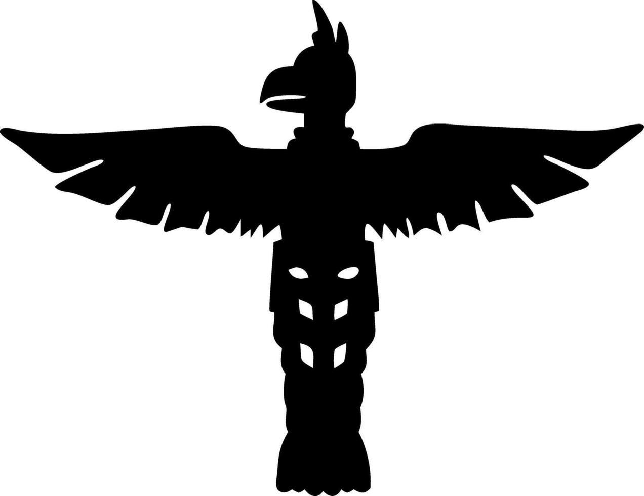 Silhouette Totem Pole Bird Design for Art and Decoration vector