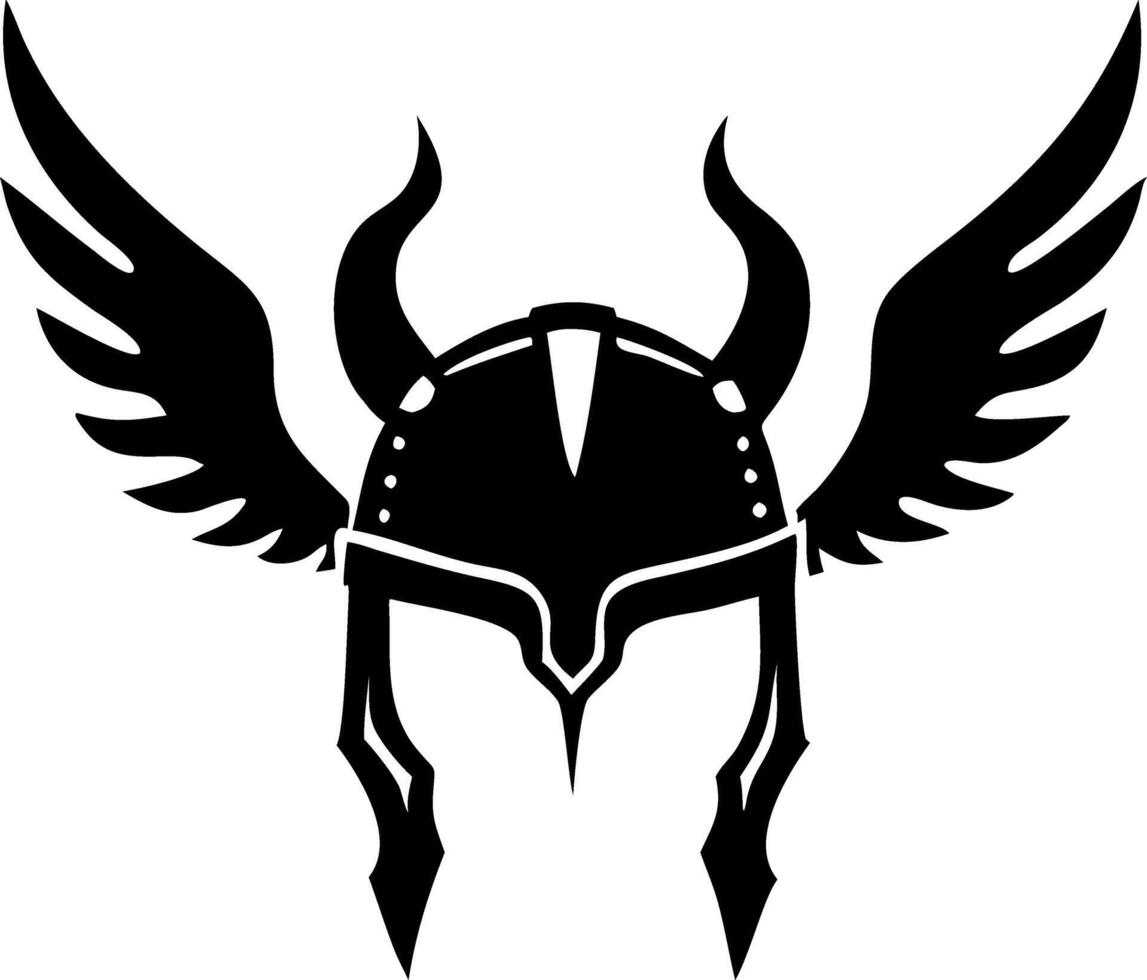 Viking Helmet with Wings Art for Design and Tattoo Inspiration vector
