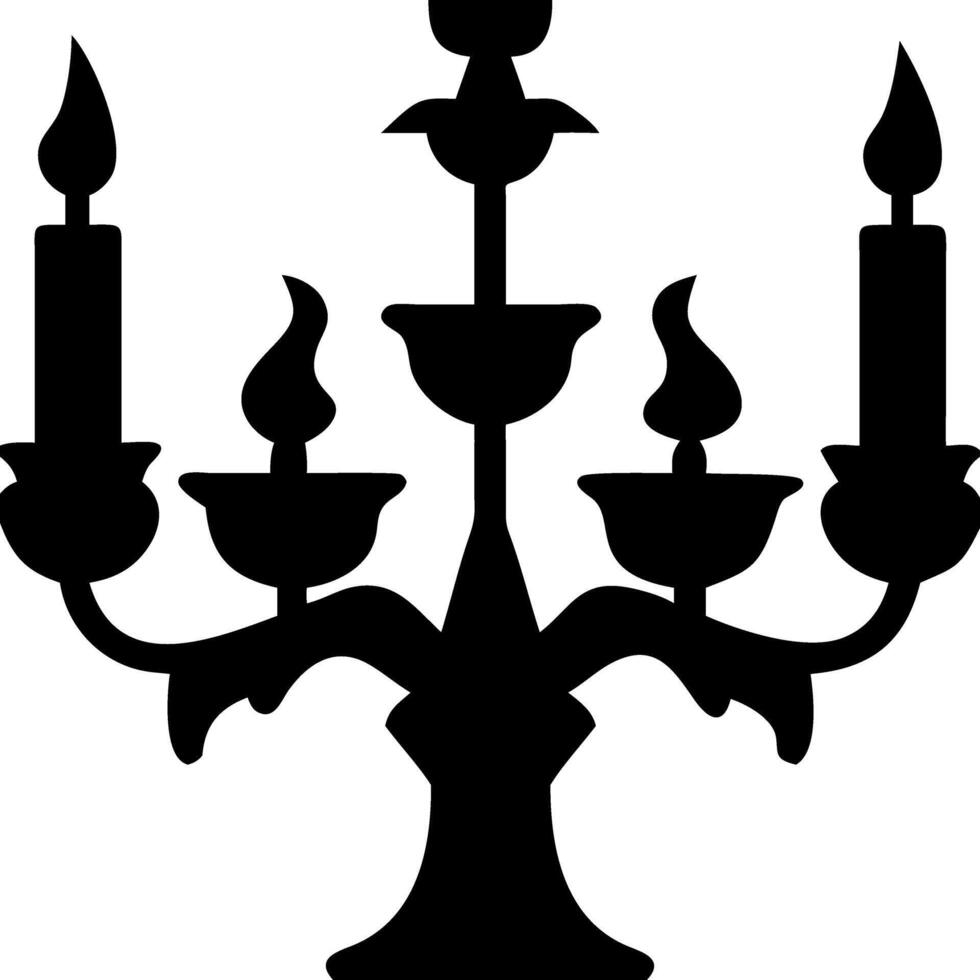 Vintage Candelabra Silhouette Illustration for Home Decor and Art Projects vector