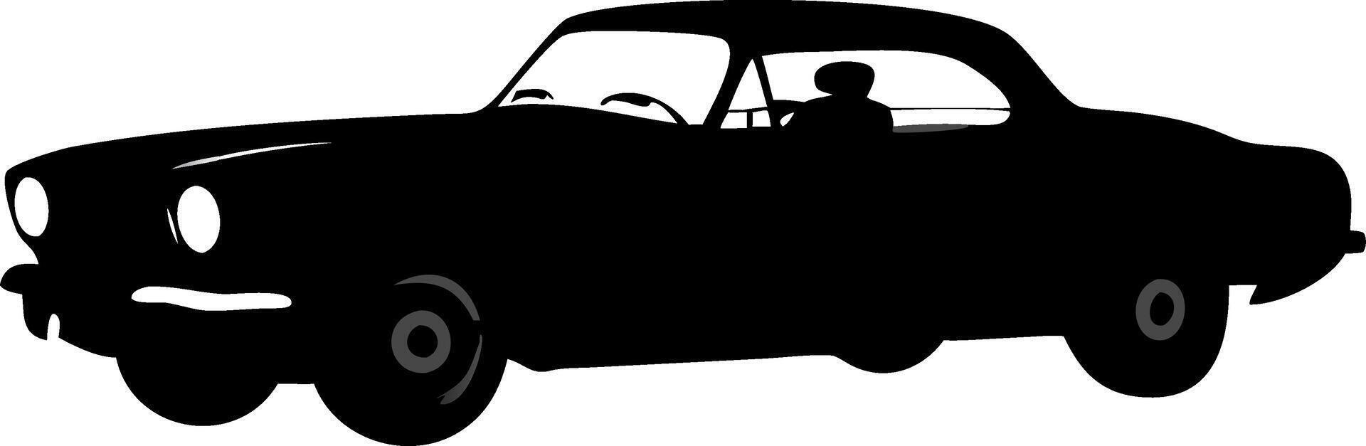 Vintage Classic Car Silhouette for Retro Designs and Art Projects vector