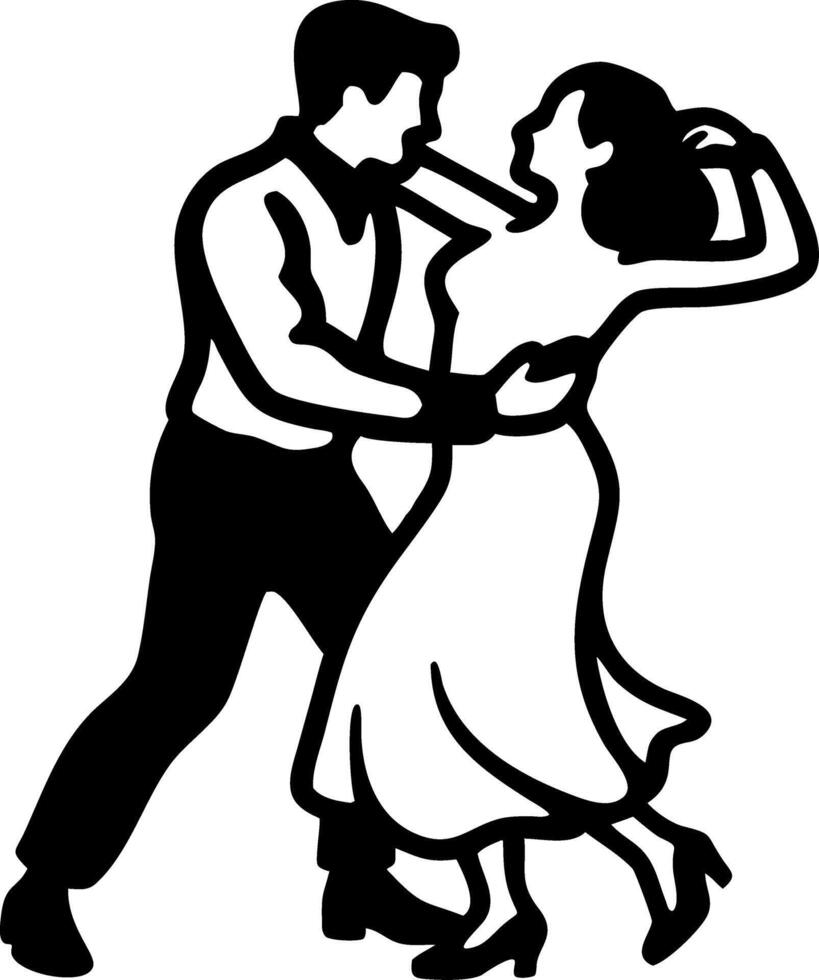 Vintage Dancing Couple Silhouette for Artistic Design and Creative Projects vector