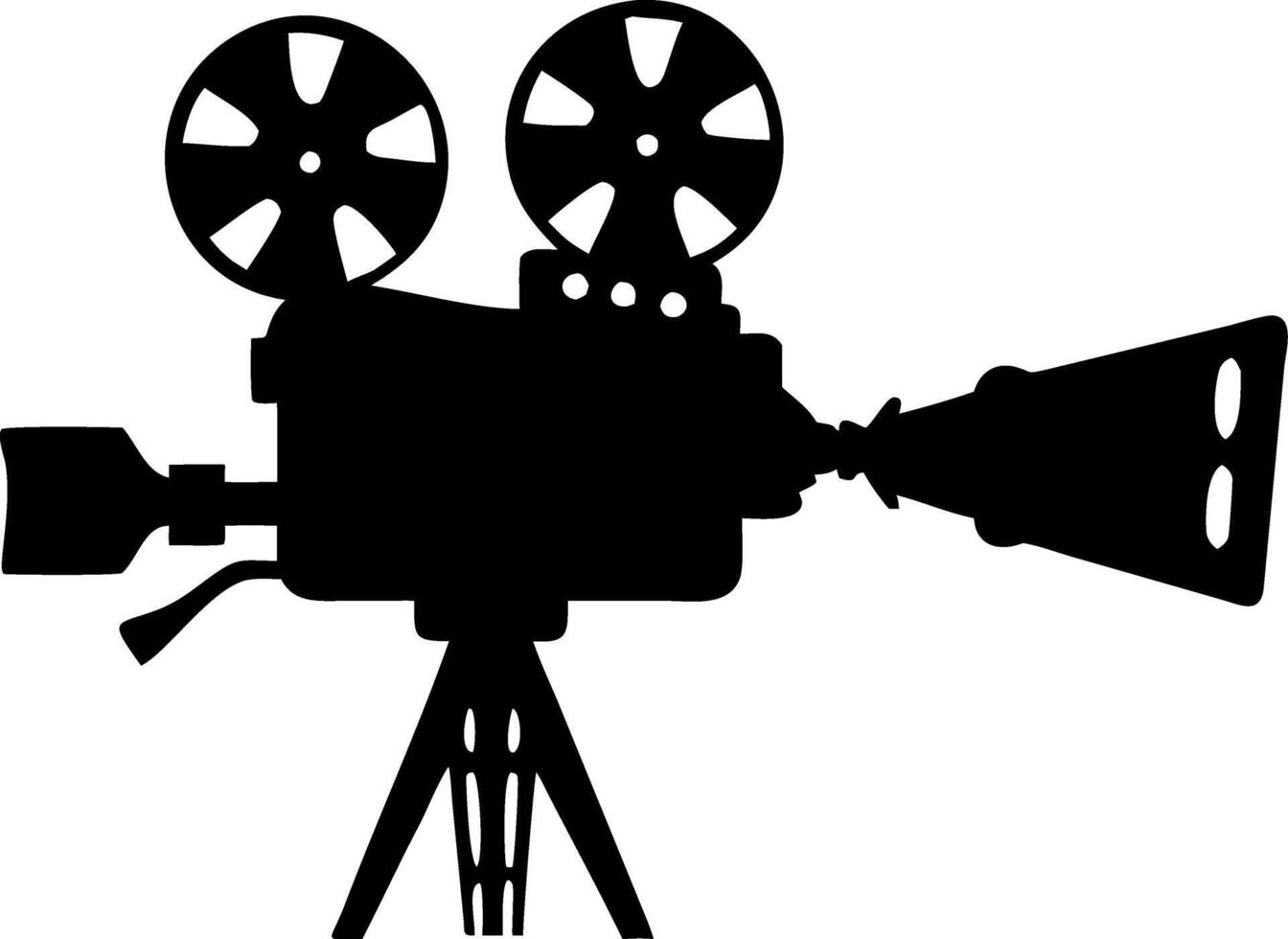 Vintage Film Projector Silhouette for Retro Cinema Posters and Graphic Design vector
