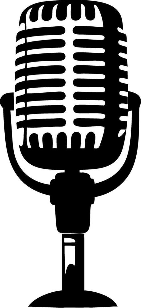 Vintage Microphone Illustration for Music and Podcast Design Projects vector