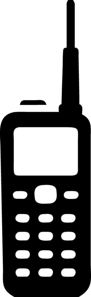 Vintage Mobile Phone Silhouette for Retro Design and Graphic Projects vector