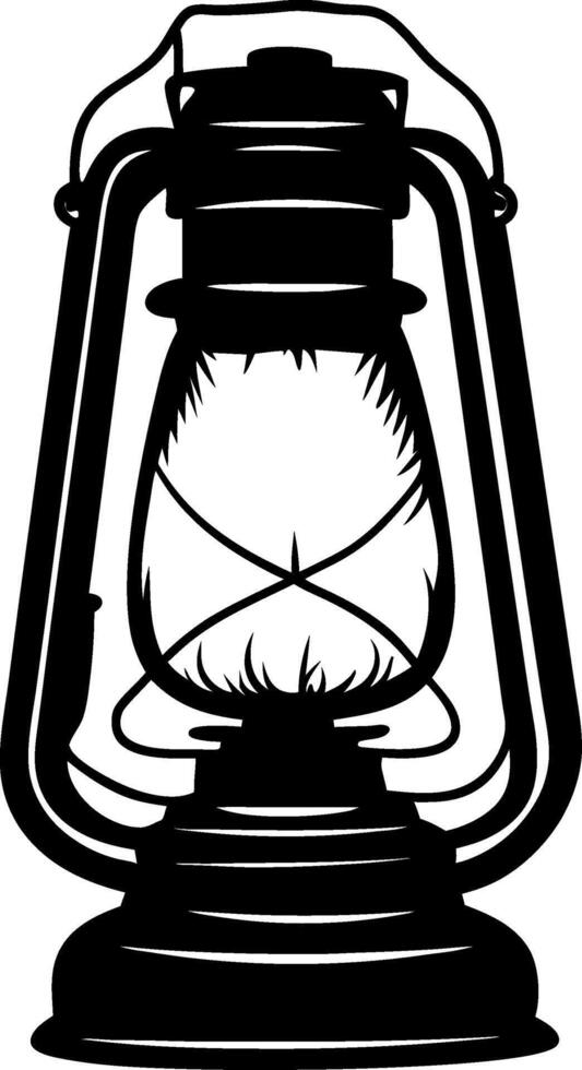Vintage Oil Lantern Silhouette for Retro Design and Creative Projects vector