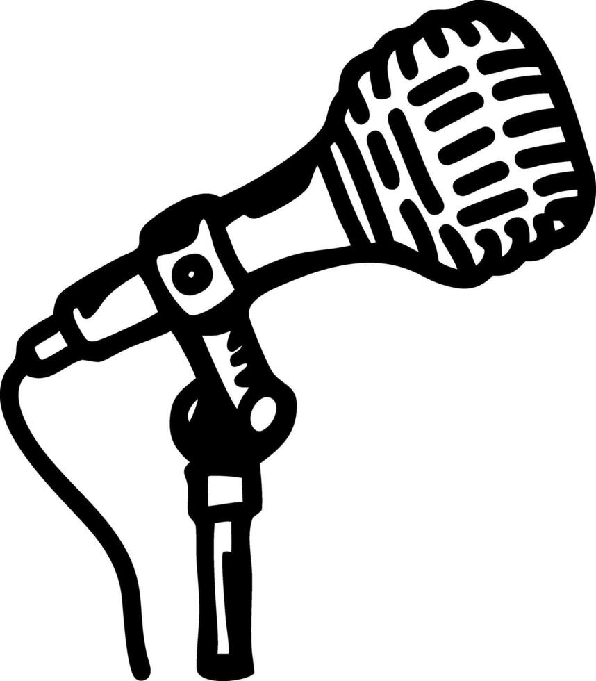 Vintage Microphone Illustration for Music Event Posters and Design Projects vector
