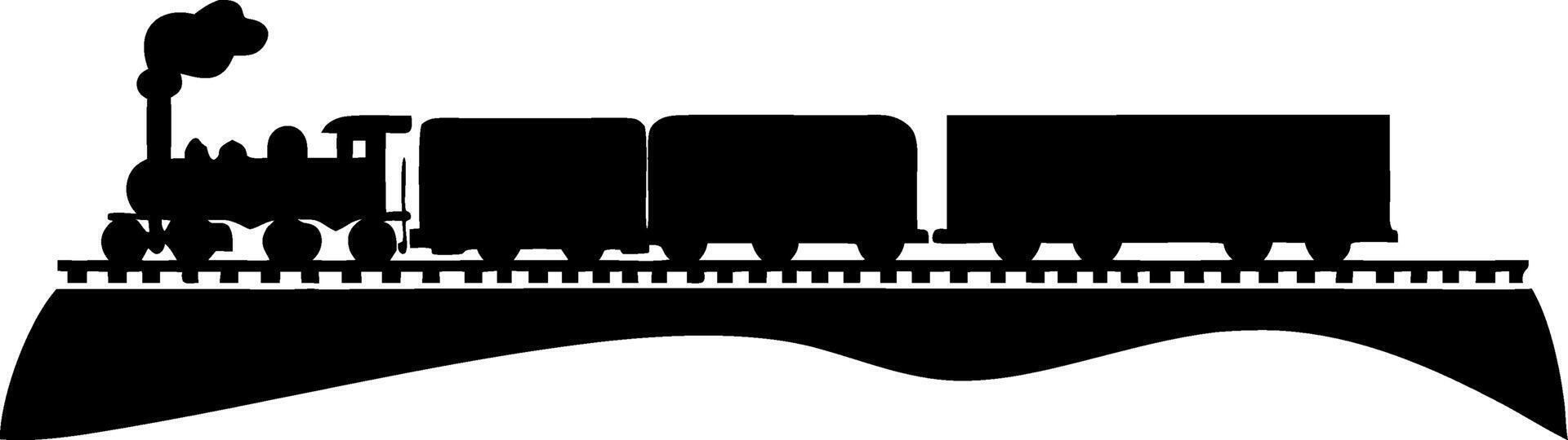 Vintage Steam Train Silhouette for Illustrations and Design Projects vector