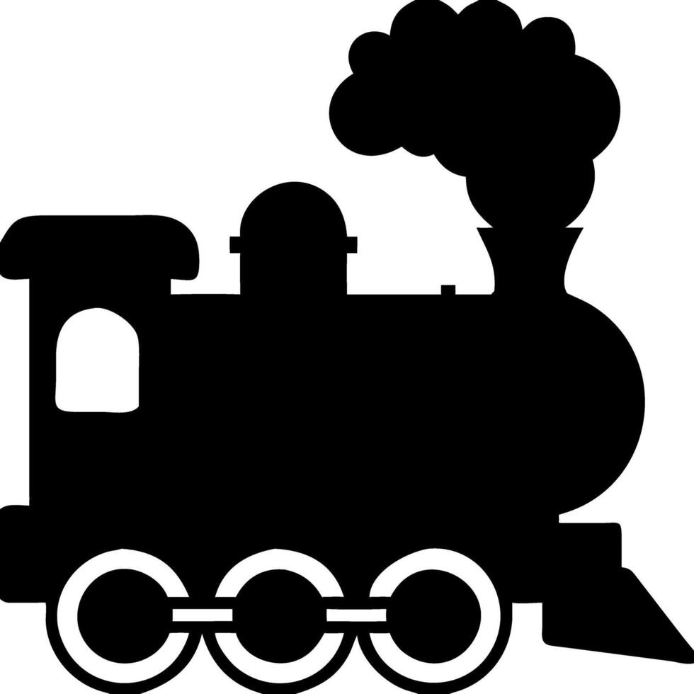 Vintage Steam Locomotive Silhouette for Design Projects and Crafts vector