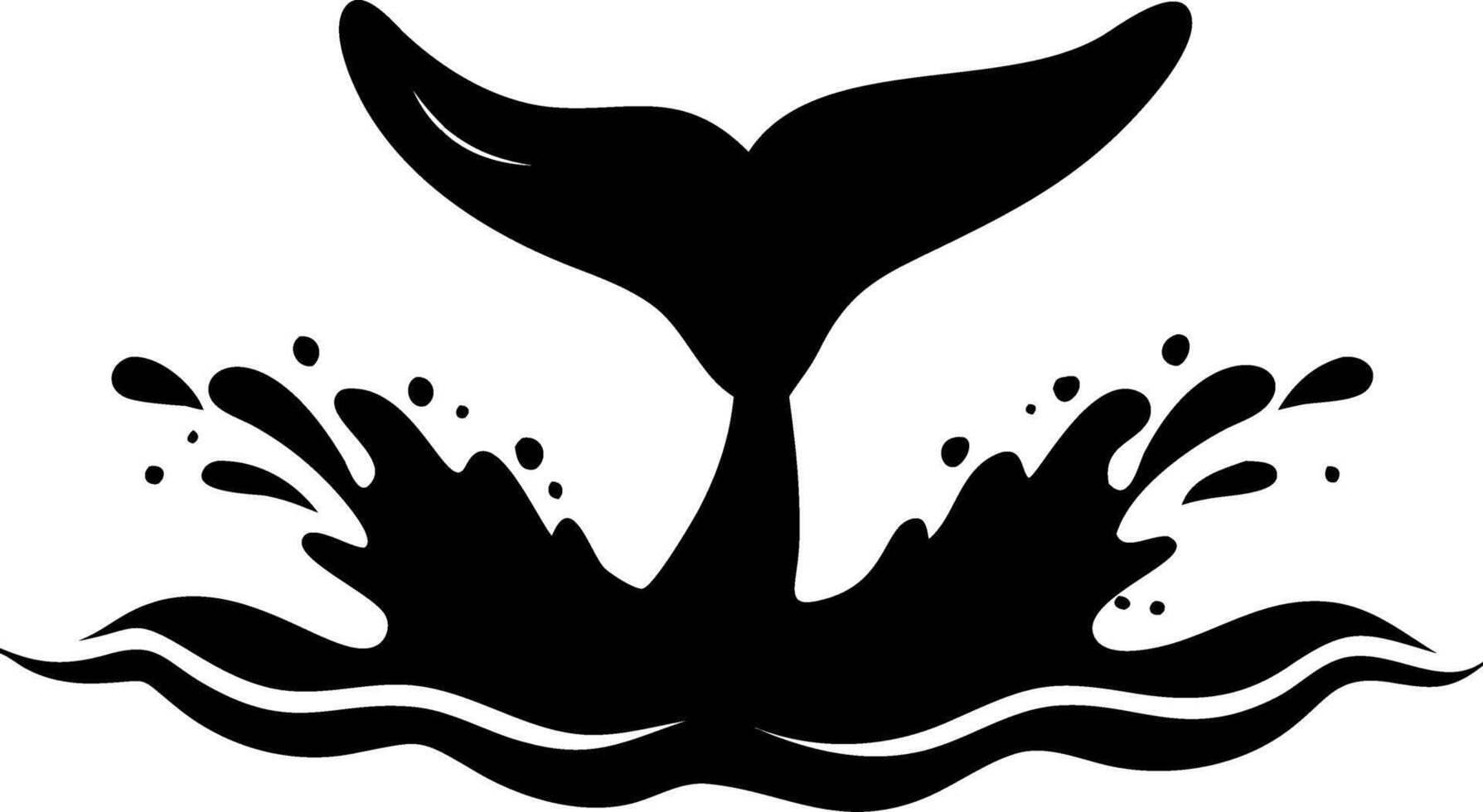 Whale Tail Splash Illustration for Marine Wildlife Designs and Tattoos vector