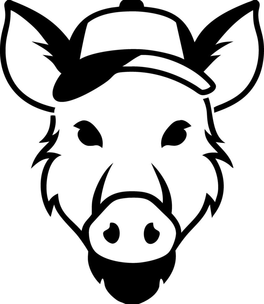 Wild Boar Wearing Cap Illustration for Logos Tattoos and Merchandise vector