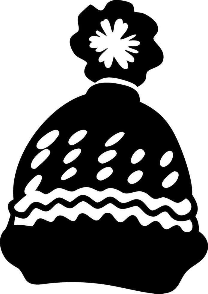 Winter Knit Hat Silhouette for Design and Craft Projects vector