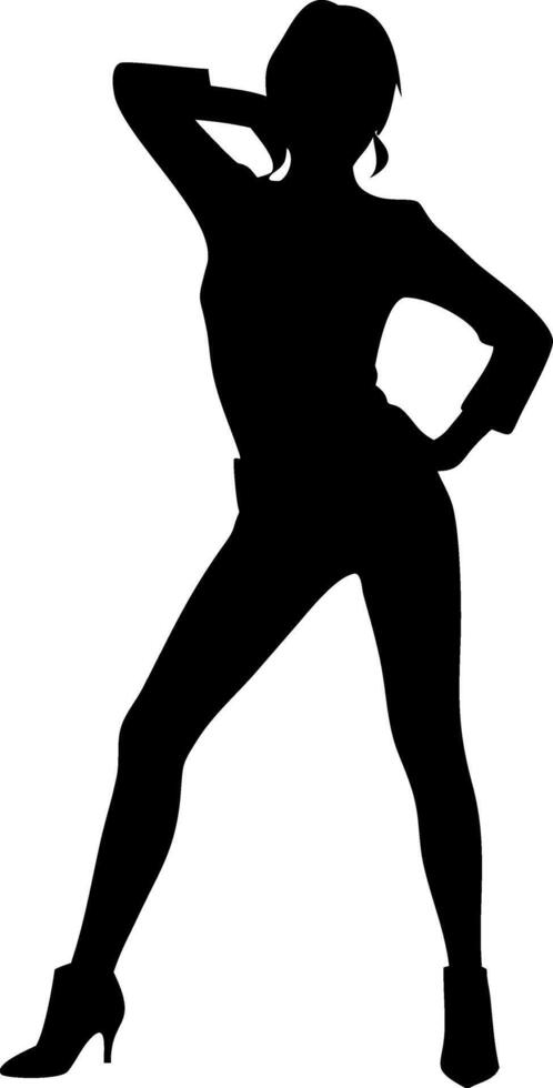 Woman Fashion Silhouette in Stylish Pose for Design and Art Projects vector