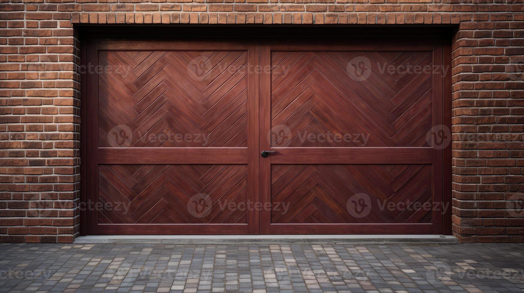 frame garage door brick photo