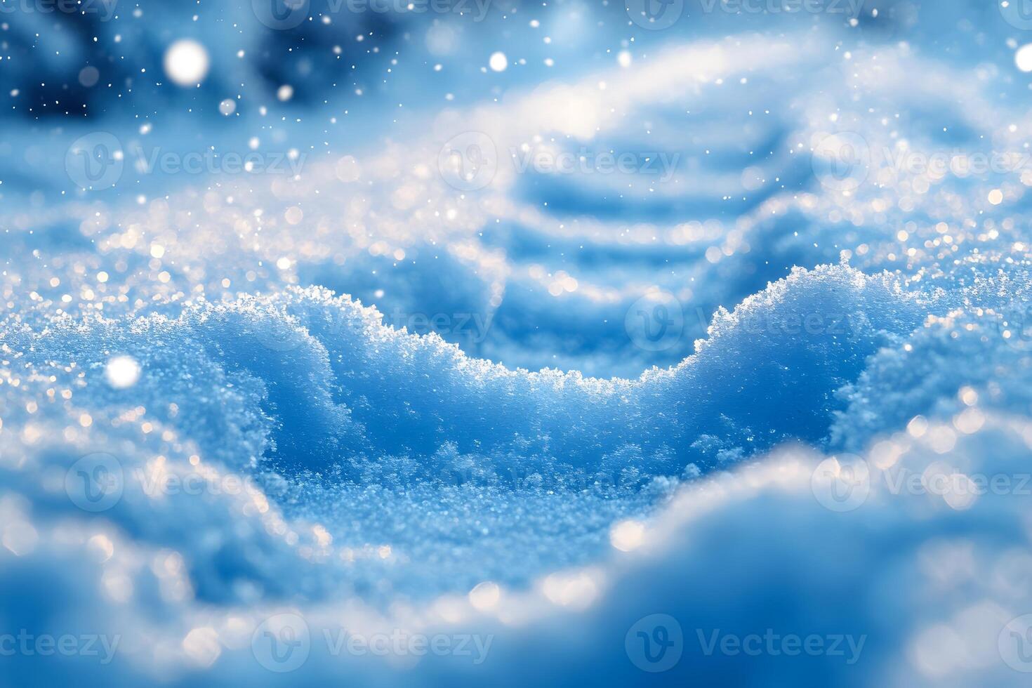 Winter Wonderland Snow Texture with Glowing Bokeh for Seasonal Backgrounds photo