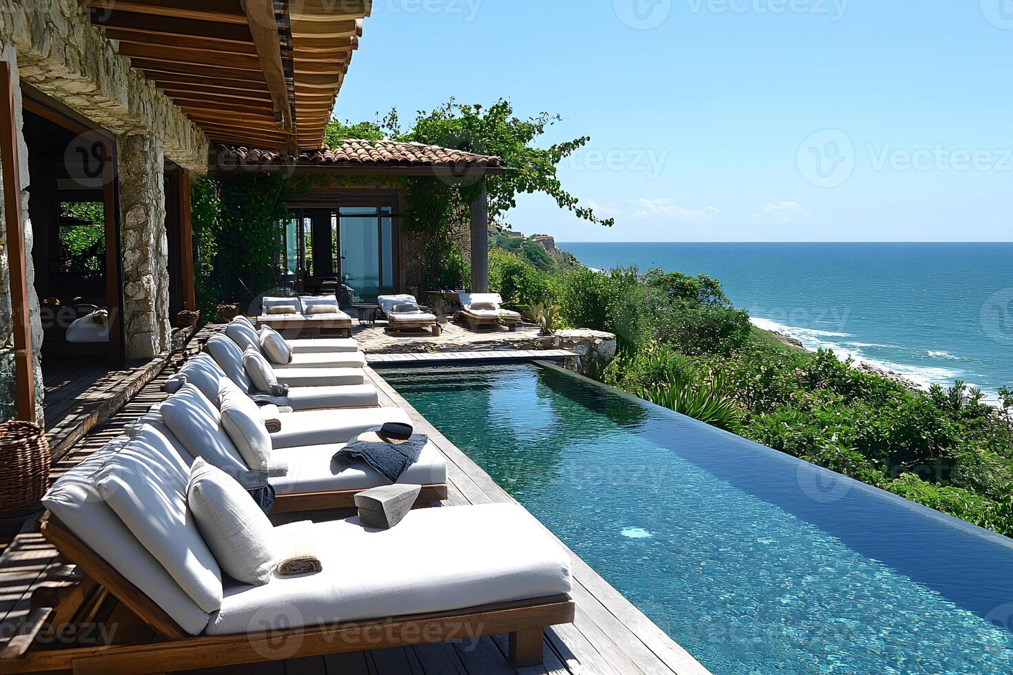Luxurious Coastal Retreat with Infinity Pool Overlooking Ocean photo